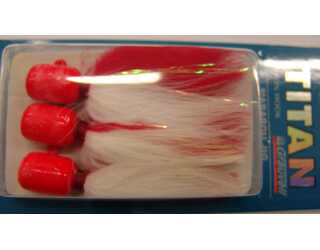 MARABOU JIG 5/0 42GR FLUOR RED/WHITE (paquete de 3 unidades)  MARABOU JIG 5/0 42GR FLUOR RED/WHITE (paquete de 3 unidades)