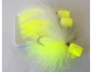 MARABOU JIG 5/0 42GR FLUOR YELLOW/WHITE (paquete de 3 unidades)  MARABOU JIG 5/0 42GR FLUOR YELLOW/WHITE (paquete de 3 unidades)