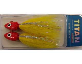 SHARP HEAD JIG 1 1/2 OZ 5/0 RED/YELLOW  SHARP HEAD JIG 1 1/2 OZ 5/0 RED/YELLOW
