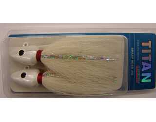 SHARP HEAD JIG 2 1/2 OZ 6/0 WHITE  SHARP HEAD JIG 2 1/2 OZ 6/0 WHITE