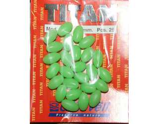 PERLAS 15 6X10MM FLUOR GREEN (25unidades)  PERLAS 15 6X10MM FLUOR GREEN (25unidades)