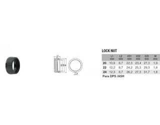 ROSCABLOCK FUJI LOCK NUT Diametro 24 (PARA DPS/ASH) ROSCABLOCK FUJI LOCK NUT Diametro 24 (PARA DPS/ASH)