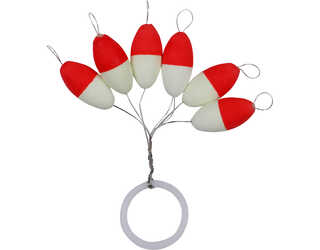 KALI OVALBAIT FLOTANTE 4,7x10 BLANCO-ROJO FOSFORESCENTE (6 unidades) KALI OVALBAIT FLOTANTE 4,7x10 BLANCO-ROJO FOSFORESCENTE (6 unidades)