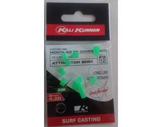 KALI KUNNAN ATTRACTOR 6mm GLOW-GREEN (12 unidades) KALI KUNNAN ATTRACTOR 6mm GLOW-GREEN (12 unidades)