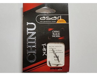 ASARI ANZUELO MONTADO CHINU PRO BLACK NIQUEL 1/0 (paquete de 10u) ASARI ANZUELO MONTADO CHINU PRO BLACK NIQUEL 1/0 (paquete de 10u)