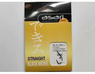 ASARI - ANZUELO MONTADO STRAIGHT BLACK NICKEL Nº4 (10 unidades)