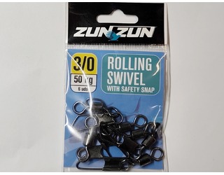 ZUNZUN ROLLING SWIVEL WITH SAFETY SNAP 3/0 50kg (6 unidades) ZUNZUN ROLLING SWIVEL WITH SAFETY SNAP 3/0 50kg (6 unidades)