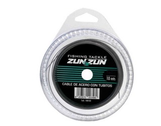 ZUNZUN - CABLE DE ACERO CON TUBITOS 10M 60LB (color negro) ZUNZUN - CABLE DE ACERO CON TUBITOS 10M 60LB (color negro)