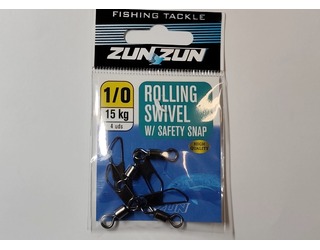 ZUNZUN ROLLING SWIVEL WITH SAFETY SNAP 1/0 (4 unidades) 15KG ZUNZUN ROLLING SWIVEL WITH SAFETY SNAP 1/0 (4 unidades) 15KG