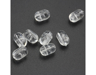 TURKANA PERLAS PERFORADAS CRUZ TRANSPARENTES 2x3mm (12 unidades)