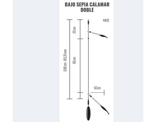 BFC - BAJO LINEA SEPIA-CALAMAR DOBLE 0.35mm-0.80m BFC - BAJO LINEA SEPIA-CALAMAR DOBLE 0.35mm-0.80m