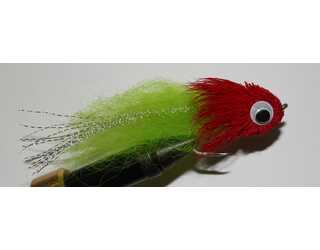 DEER HAIR SHAD ANZ 4/0 RED/CHARTREUSE