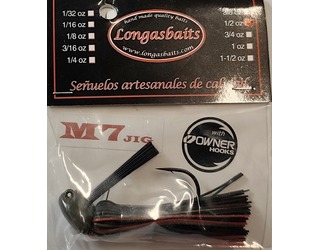 LONGASBAITS M7 JIG 1/2OZ BLACK OLIVE RED