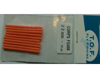 CILINDRO DE FOAM, CORPS FOAM 2mm (10u) ORANGE  CILINDRO DE FOAM, CORPS FOAM 2mm (10u) ORANGE