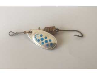 CUCHARILLA MEPPS COMET 1 PLATA PUNTOS AZULES (1 ANZUELO CON MUERTE) CUCHARILLA MEPPS COMET 1 PLATA PUNTOS AZULES (1 ANZUELO CON MUERTE)