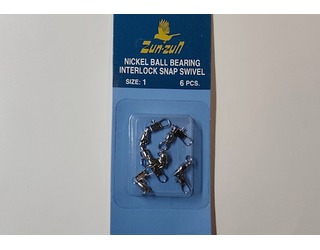 ZUNZUN NICKEL BALL BEARING INTERLOCK SNAP SWIVELL Nº 1 (6 unidades ZUNZUN NICKEL BALL BEARING INTERLOCK SNAP SWIVELL Nº 1 (6 unidades