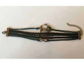 PULSERA A CAPAS DISEÑO ANCLA VERDE PULSERA A CAPAS DISEÑO ANCLA VERDE