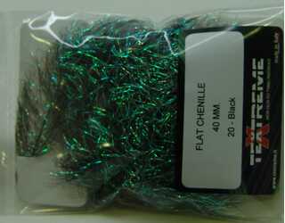 FLAT CHENILLE 40 MM.Black  FLAT CHENILLE 40 MM.Black