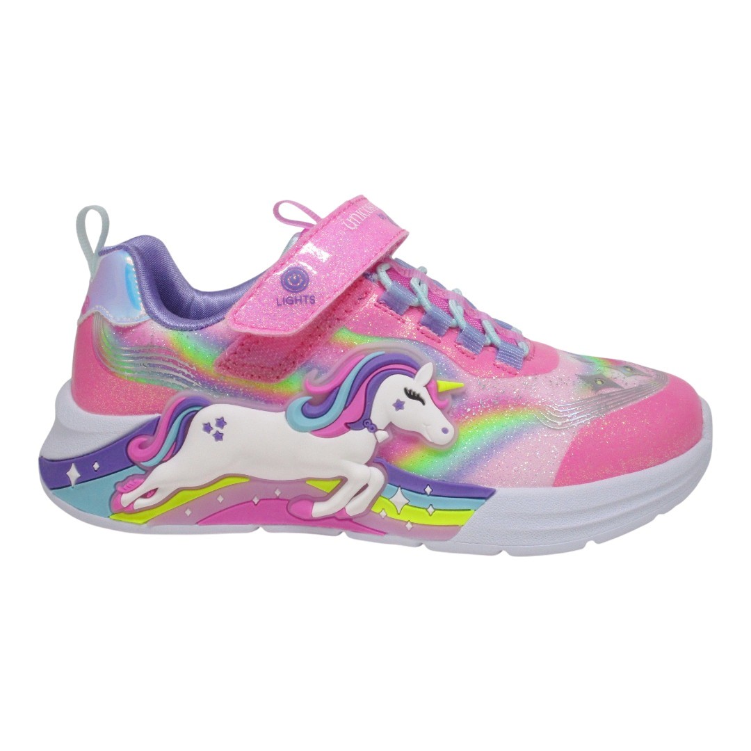 SKECHERS 202298L PKMT UNICORN CHASER LIGHTS