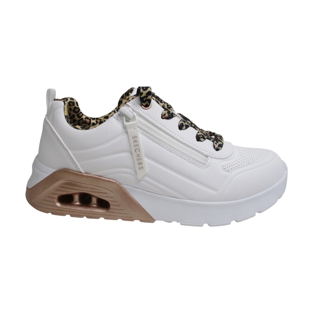 SKECHERS 310780L WHT UNO LITE 2.0 - LEOPARD STRIDE