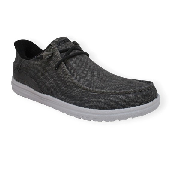 SKECHERS 210959 BKGY RELAXED FIT MELSON SLIP IN