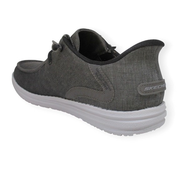 SKECHERS 210959 BKGY RELAXED FIT MELSON SLIP IN