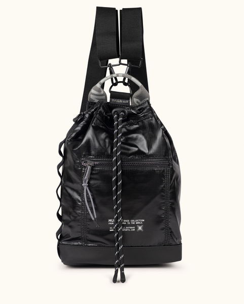 MUNICH DEEP RECYCLED DRAWSTRING BACKPACK BLACK