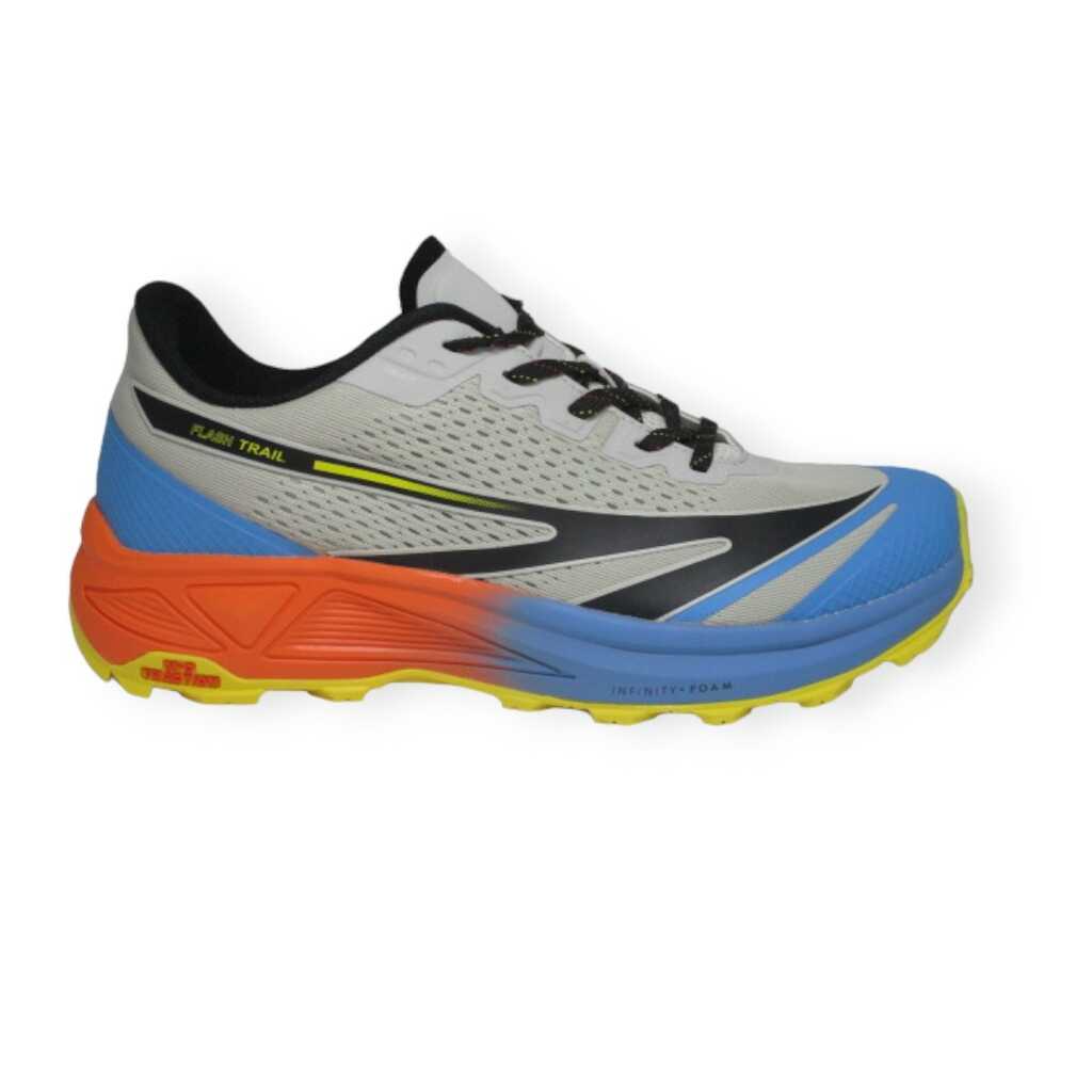 hi-tec flash trail grey blue orange
