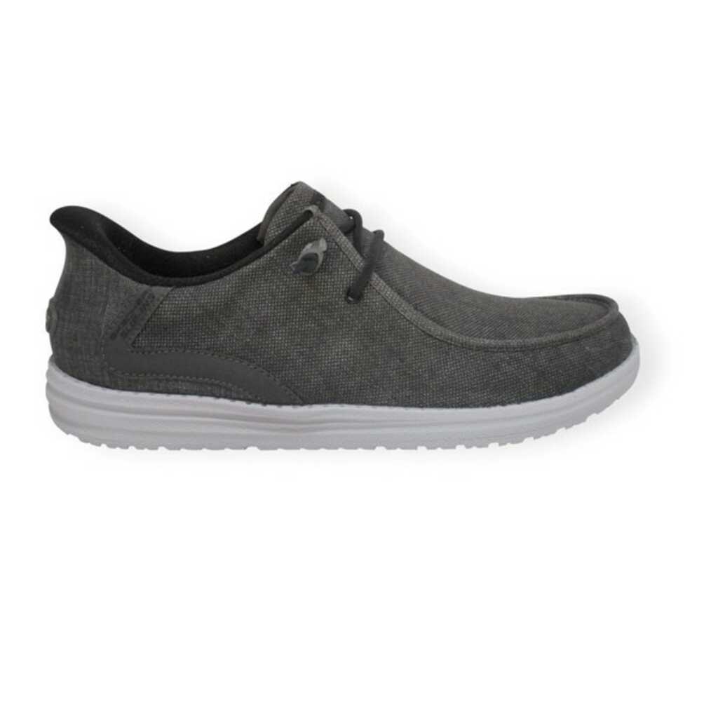 skechers 210959 bkgy relaxed fit melson slip in