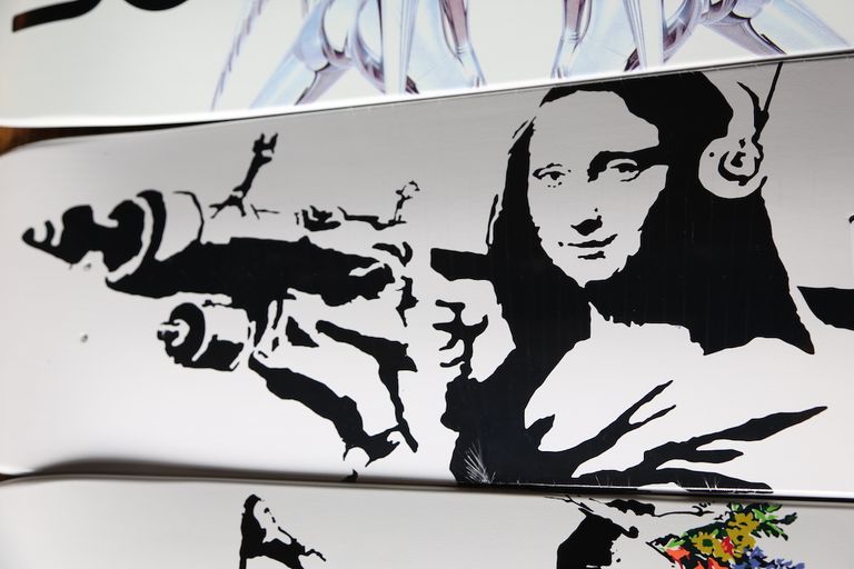 Mona Lisa Bazooka Brandalism skate deck, ca. 2017 6