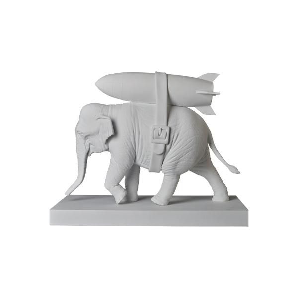 Banksy Elephant with Bomb Figure  White, 2020 2