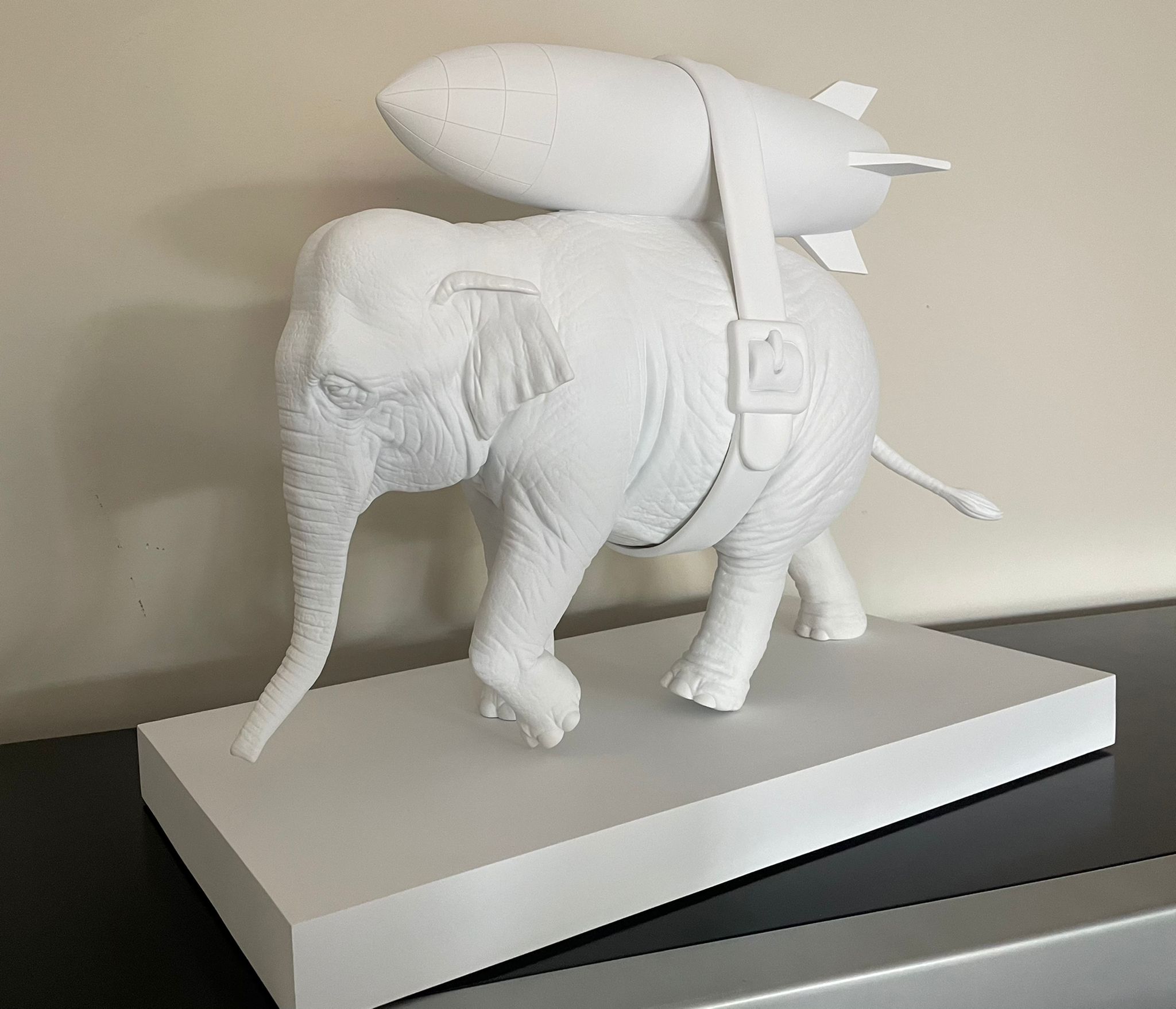 Banksy Elephant with Bomb Figure  White, 2020 15