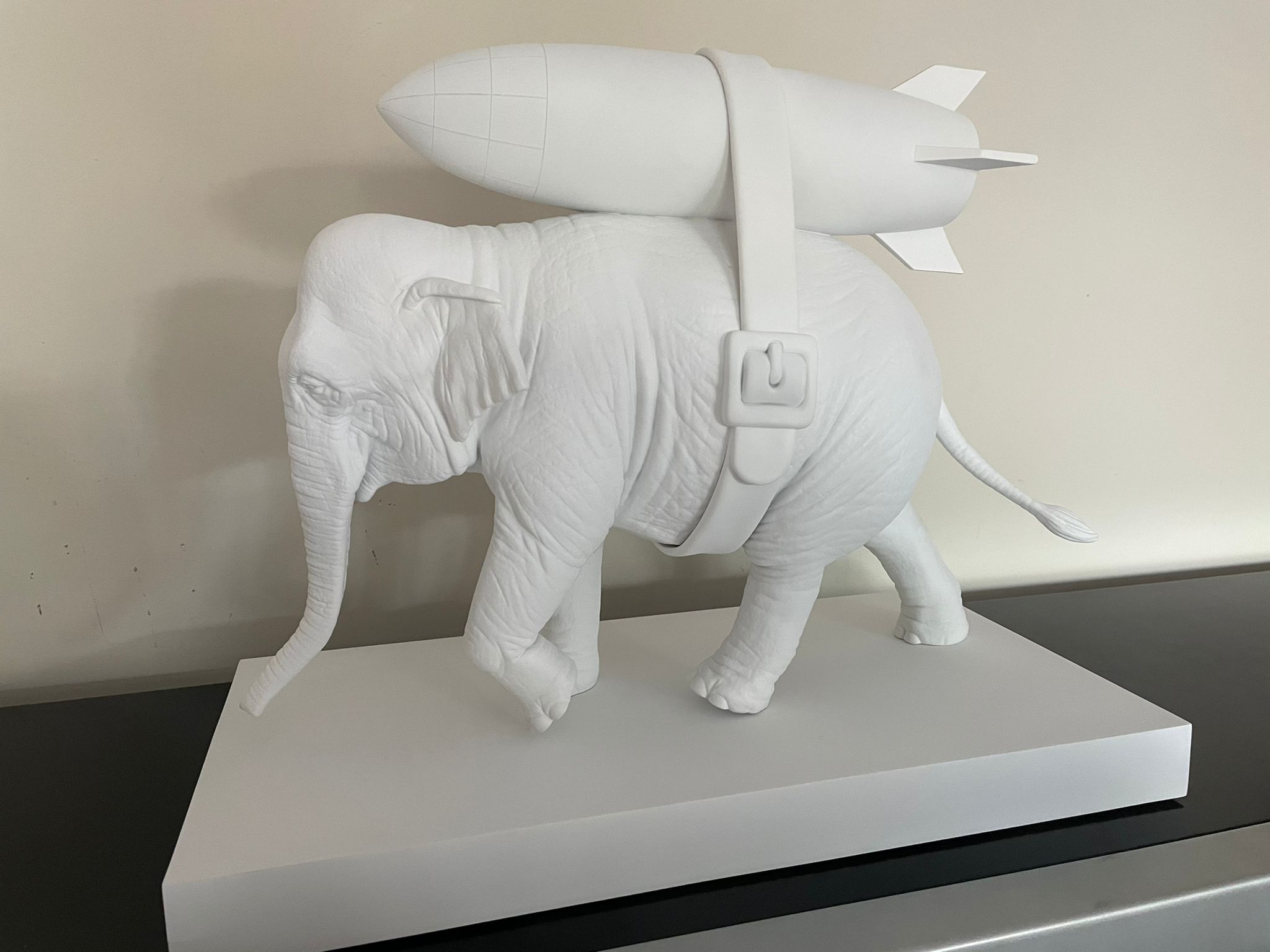 Banksy Elephant with Bomb Figure  White, 2020 17
