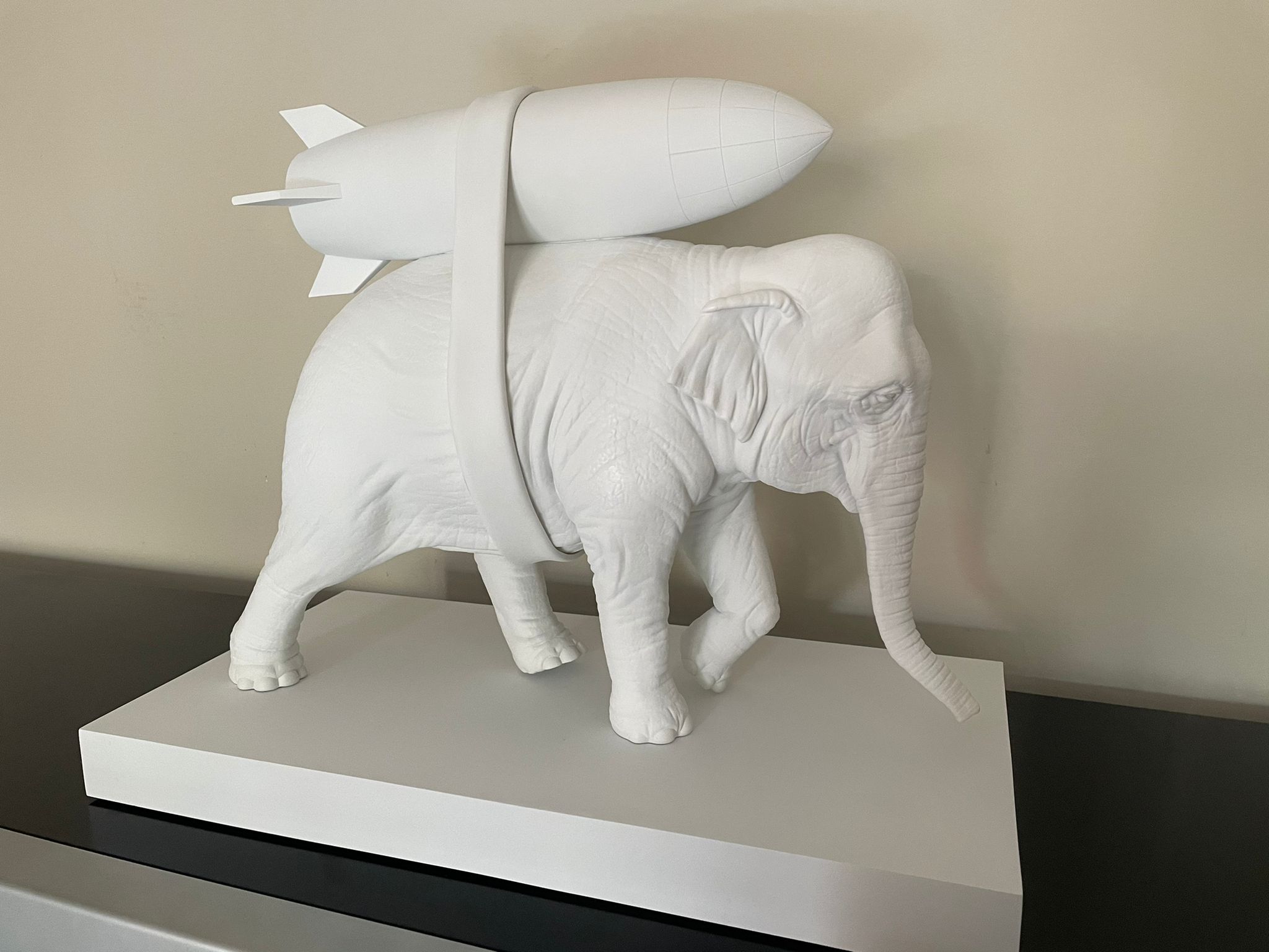 Banksy Elephant with Bomb Figure  White, 2020 4