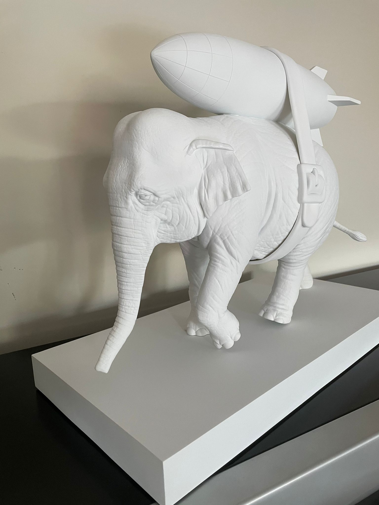 Banksy Elephant with Bomb Figure  White, 2020 5