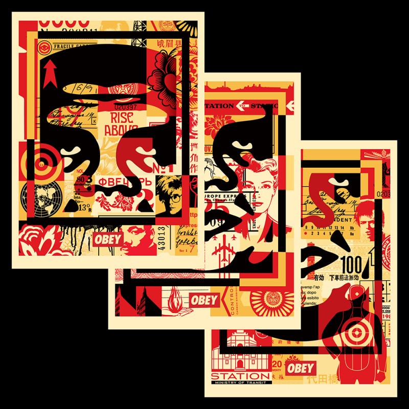 Obey 3 Face Collage