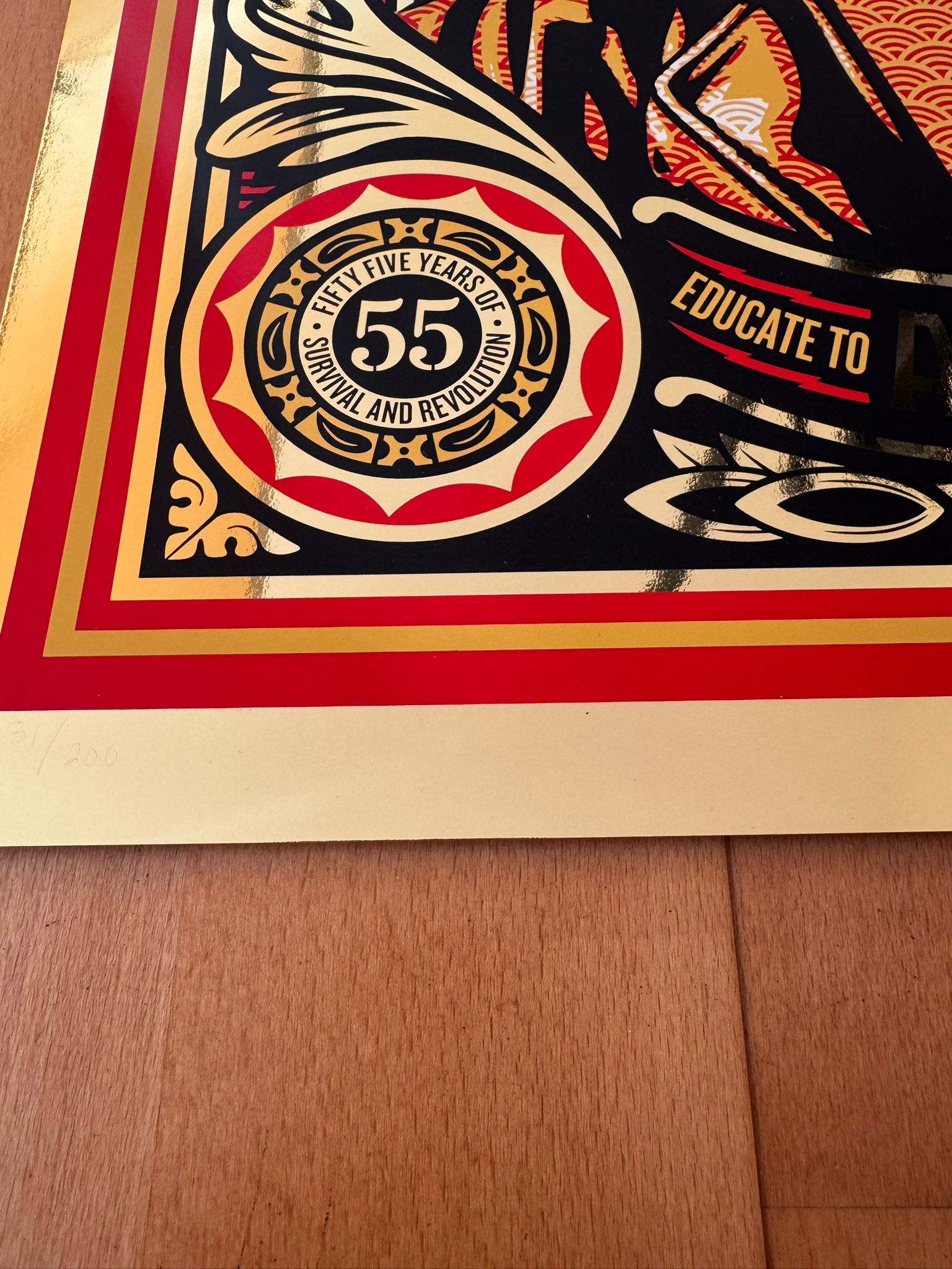 Educate to Liberate - Premium Mirror Gold Foil Edition 8
