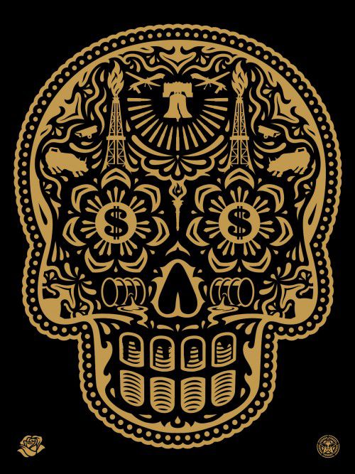 Power & Glory Day of the Dead Skull (Gold)
