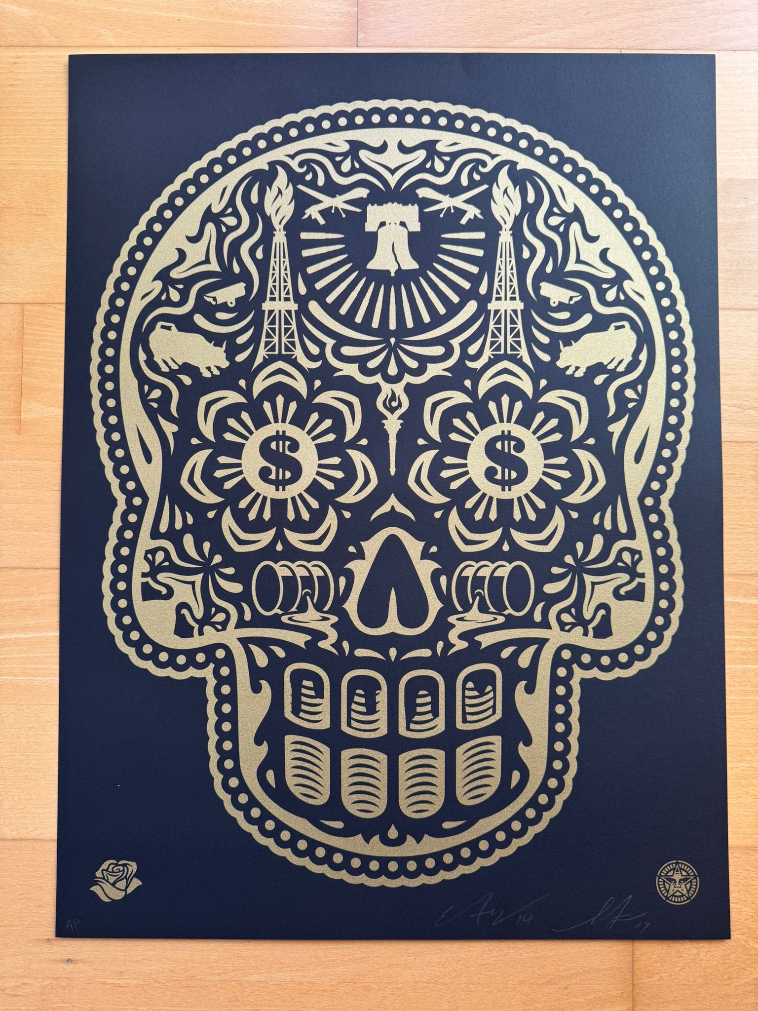 Power & Glory Day of the Dead Skull (Gold) 2