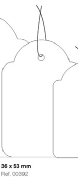 Et. Colgante 36x53mm Blanca 500u.