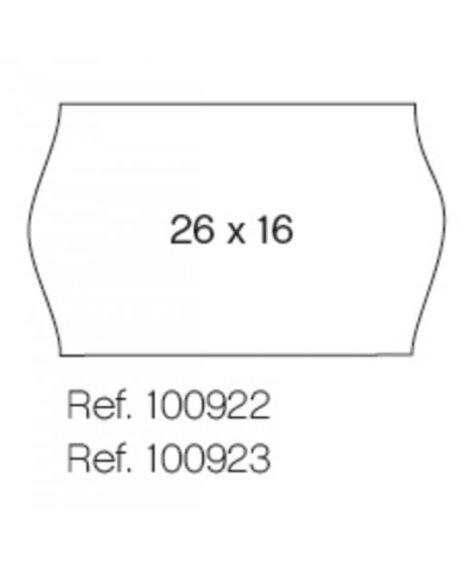 26x16 etiq.Apli 2 linea blanco perm.6x100e.