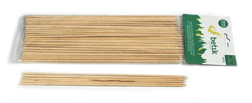 Brocheta Abedul madera 250x3mm 100u.