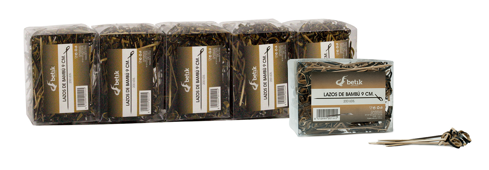 Lazo bambu Negro 15cm 200u.