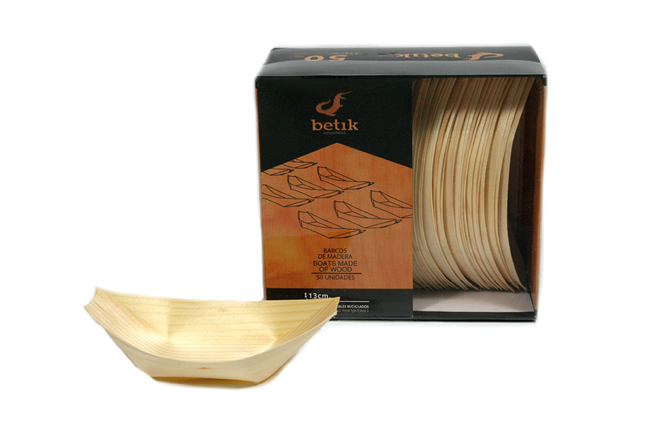 Barqueta madera 13cm 50u. (1011005)