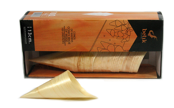 Cono madera 13cm 100u.
