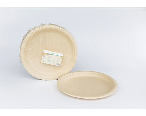 Plato Caña Azucar Ø26cm Crema 50u.