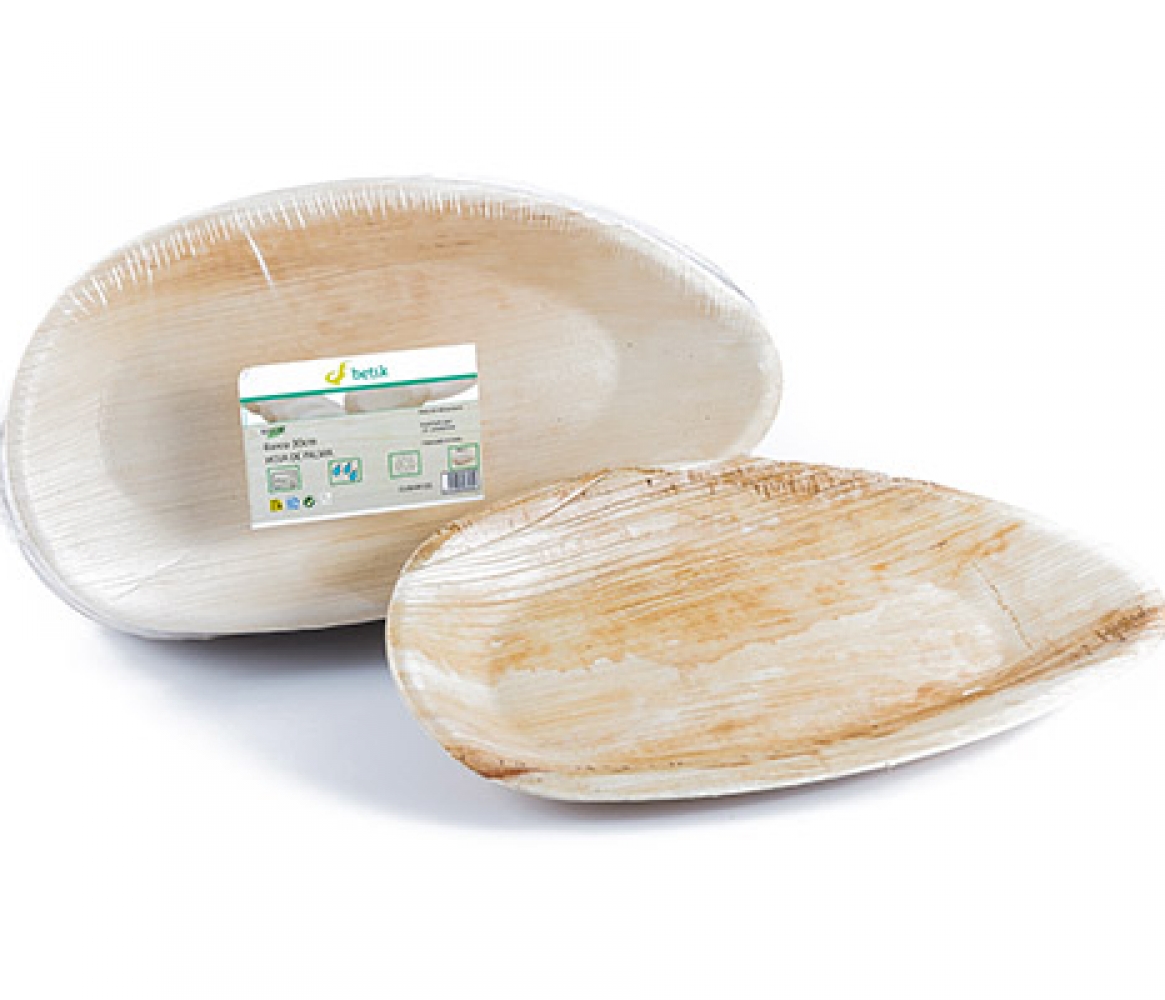 Bandeja Oval Hoja de Palma 30x16cm 25u.