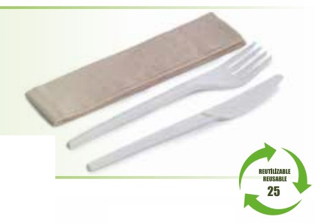 Set Maiz / Servilleta, cuchillo y tenedor 50u.