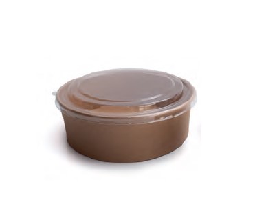 Ensaladera carton 1100ml Kraft+tapa 25u.