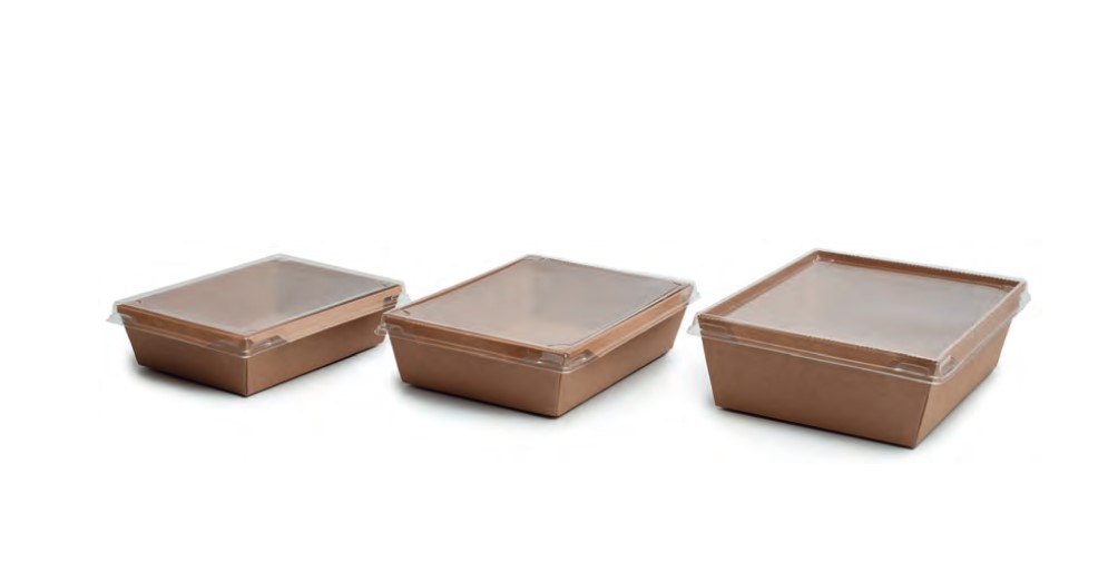 Ensaladera rectangular 1200ml Kft+tapa PET 25u.*